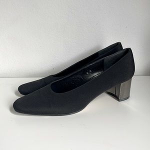 Black Bandolino shoes with silver heel